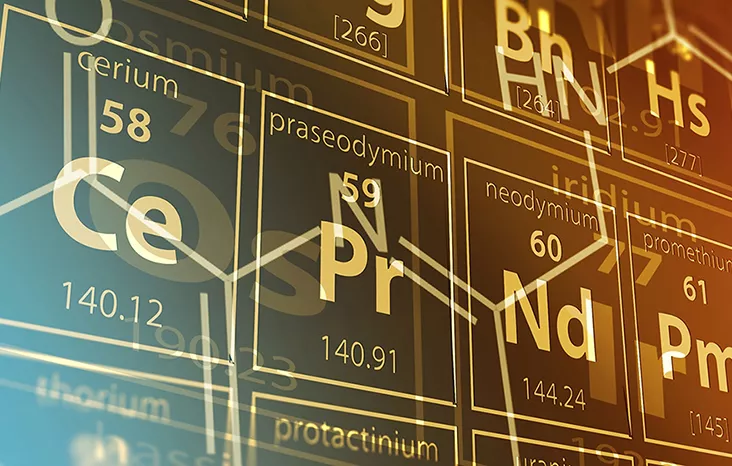 Artistic image of the Periodic table. Illustration.